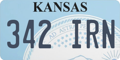 KS license plate 342IRN