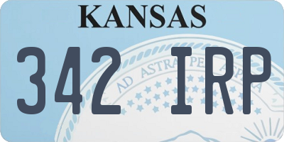 KS license plate 342IRP