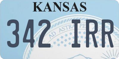 KS license plate 342IRR