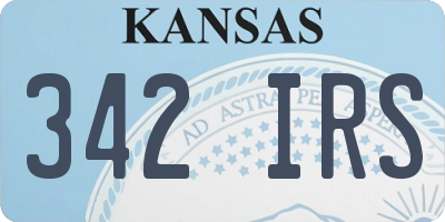KS license plate 342IRS