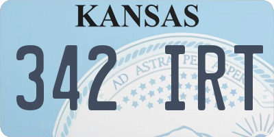 KS license plate 342IRT