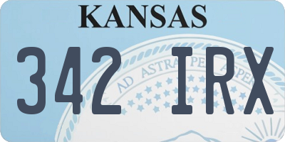 KS license plate 342IRX