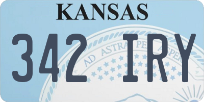 KS license plate 342IRY