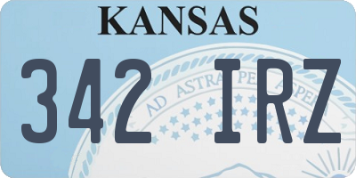 KS license plate 342IRZ