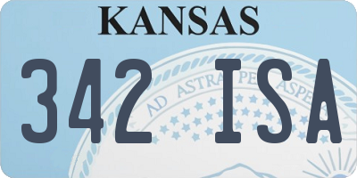 KS license plate 342ISA