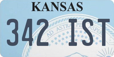 KS license plate 342IST