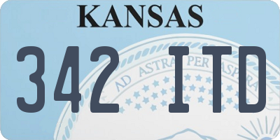 KS license plate 342ITD