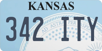 KS license plate 342ITY