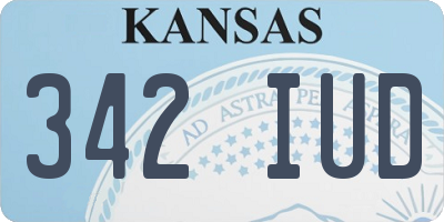 KS license plate 342IUD