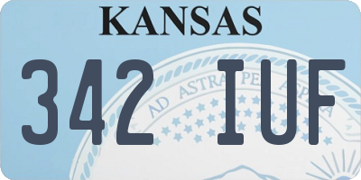 KS license plate 342IUF