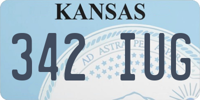 KS license plate 342IUG