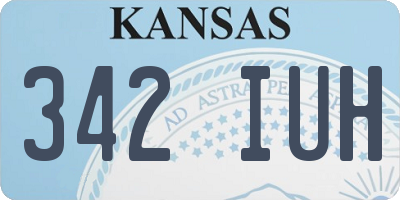 KS license plate 342IUH