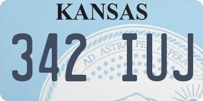 KS license plate 342IUJ