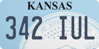 KS license plate 342IUL