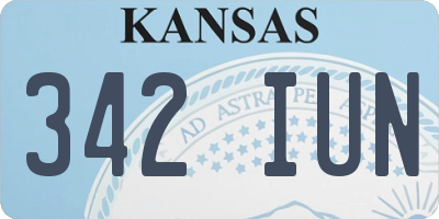 KS license plate 342IUN