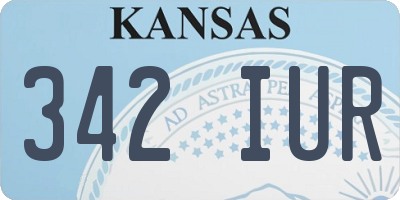 KS license plate 342IUR
