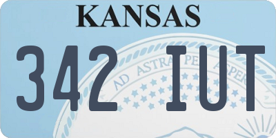KS license plate 342IUT