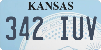 KS license plate 342IUV
