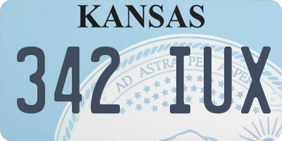 KS license plate 342IUX