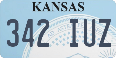 KS license plate 342IUZ