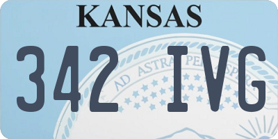 KS license plate 342IVG