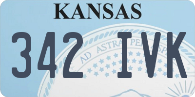 KS license plate 342IVK