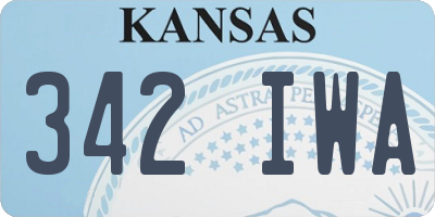 KS license plate 342IWA