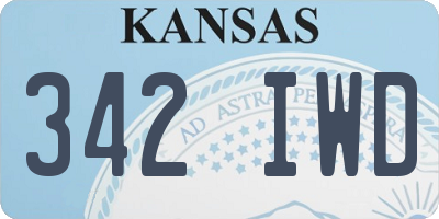 KS license plate 342IWD