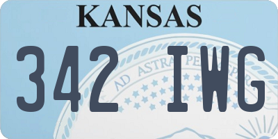 KS license plate 342IWG
