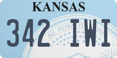 KS license plate 342IWI