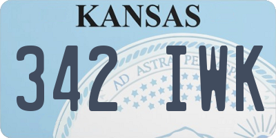 KS license plate 342IWK
