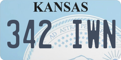 KS license plate 342IWN