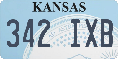 KS license plate 342IXB