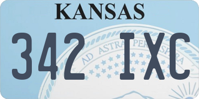KS license plate 342IXC