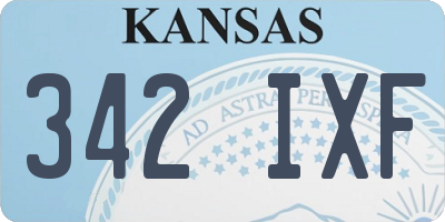 KS license plate 342IXF