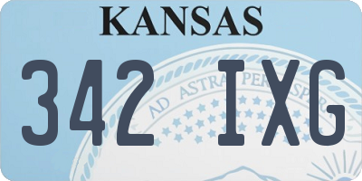 KS license plate 342IXG