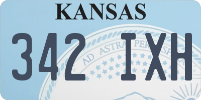 KS license plate 342IXH