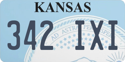 KS license plate 342IXI