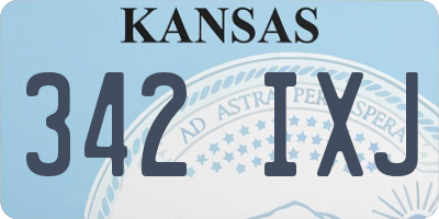 KS license plate 342IXJ