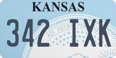 KS license plate 342IXK