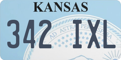 KS license plate 342IXL