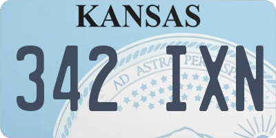 KS license plate 342IXN