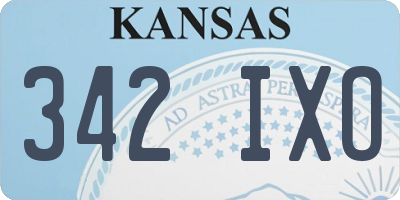 KS license plate 342IXO