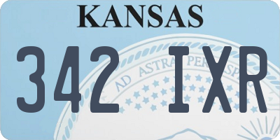 KS license plate 342IXR