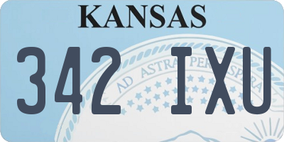 KS license plate 342IXU