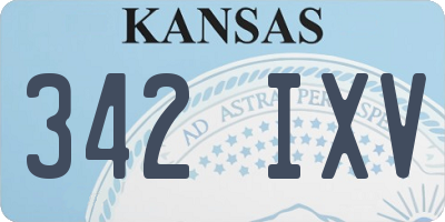 KS license plate 342IXV