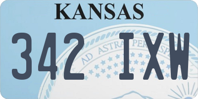 KS license plate 342IXW