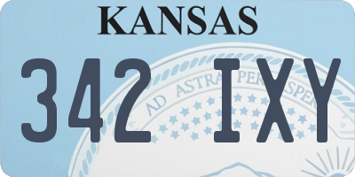 KS license plate 342IXY