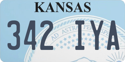 KS license plate 342IYA