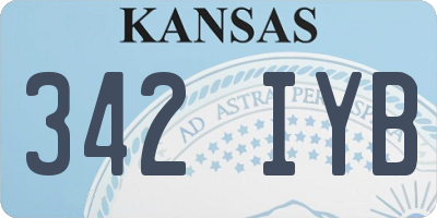 KS license plate 342IYB